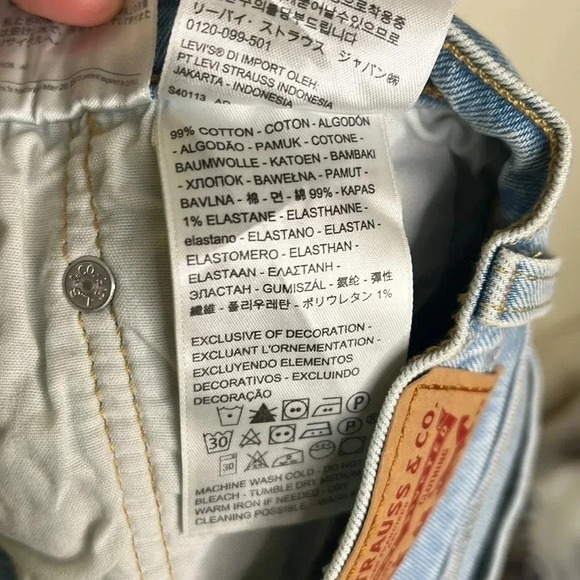 Levi’s Original 501 High Rise Button Fly Denim Jean Shorts Size 30 - Picture 6 of 8